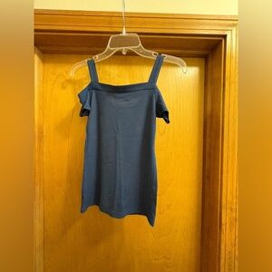 Women's Navy Off-Shoulder Knit Top